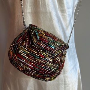 NWOT | Vintage | One of a Kind | Retro Style Metal Beaded Purse with Chain Strap